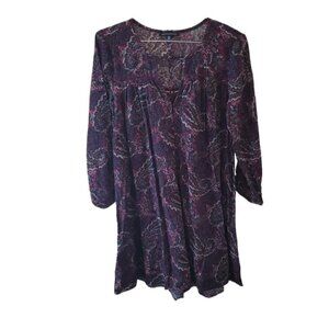 American Eagle Burgundy Paisley 3/4 Sleeve Dress